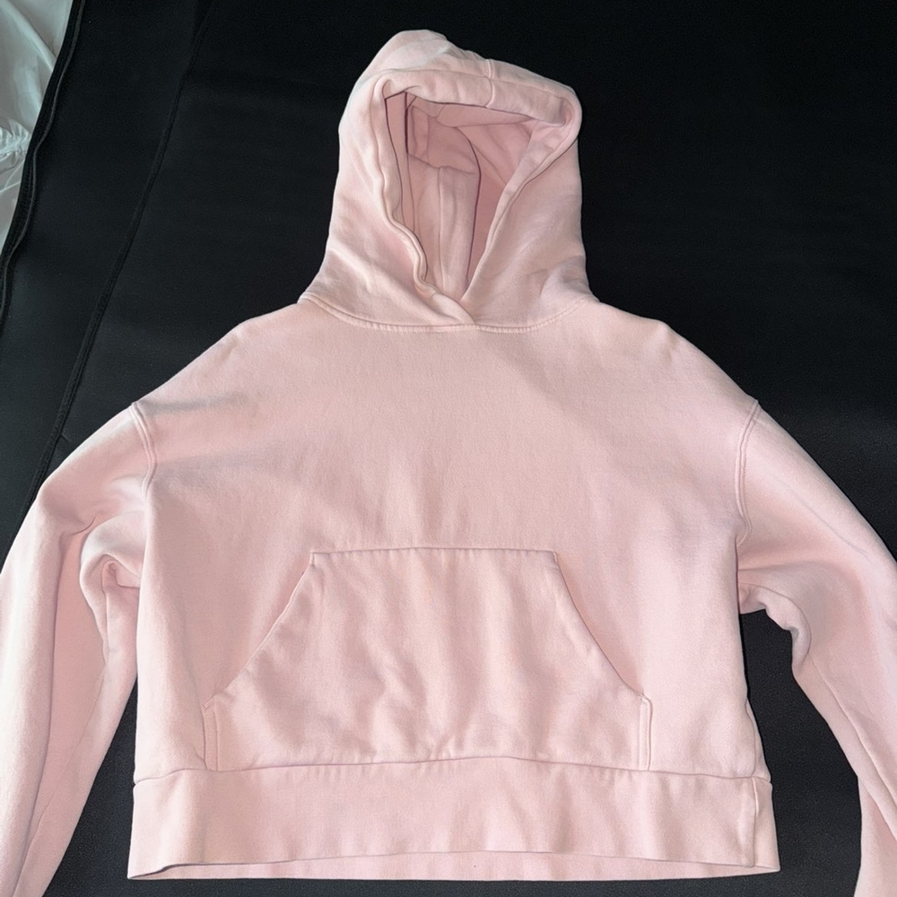 Garage Light Pink Cropped Hoodie